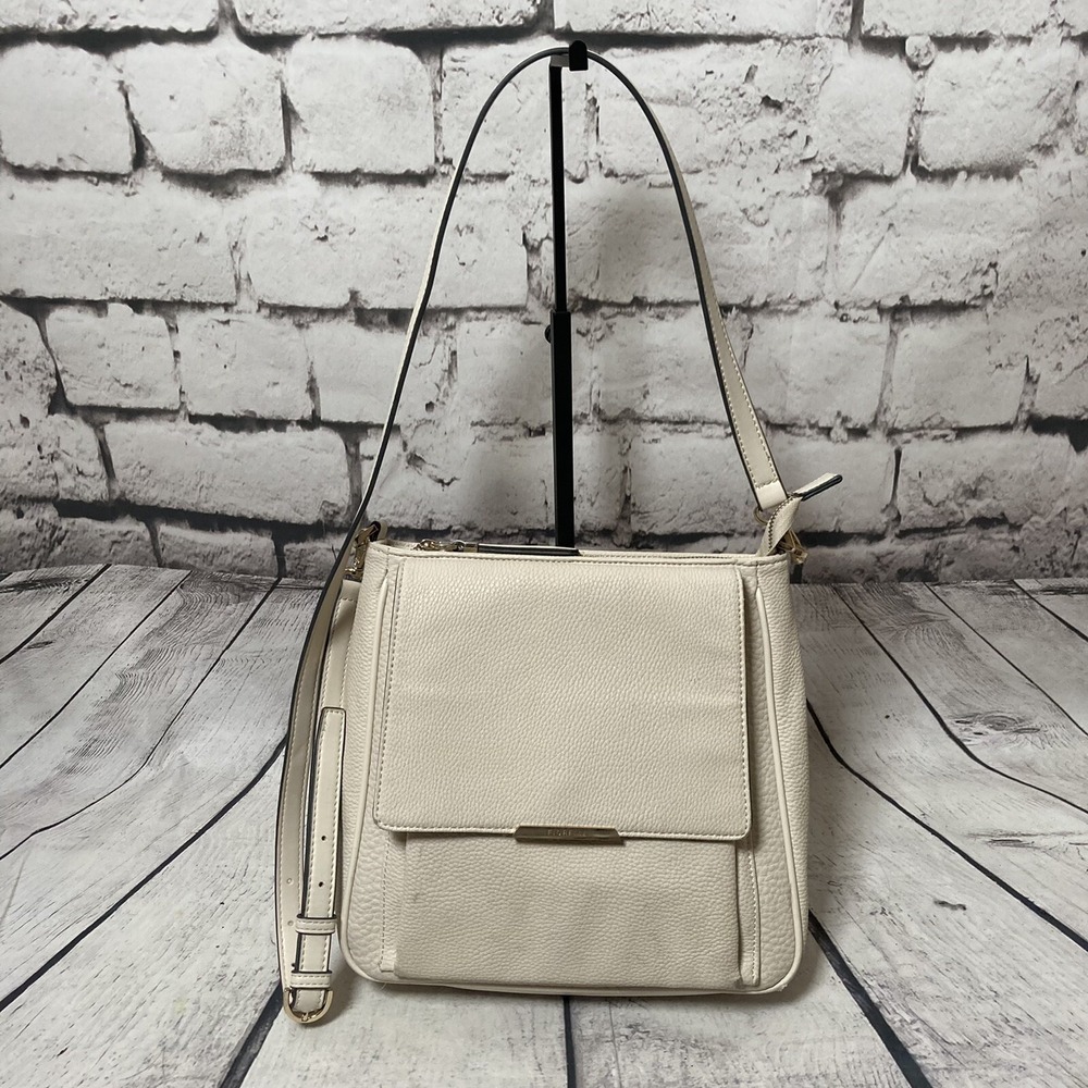 Fiorelli handbag Off White Faux Leather Crossbody Adjustable Strap Vintage Purse